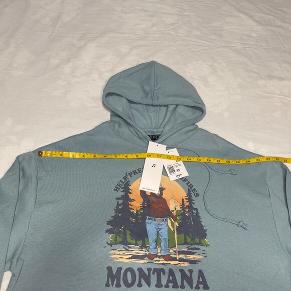 Forever 21 Unisex Montana Graphic Hoodie XS – Fits Men & Women – Green Bear Wild - Picture 6 of 8